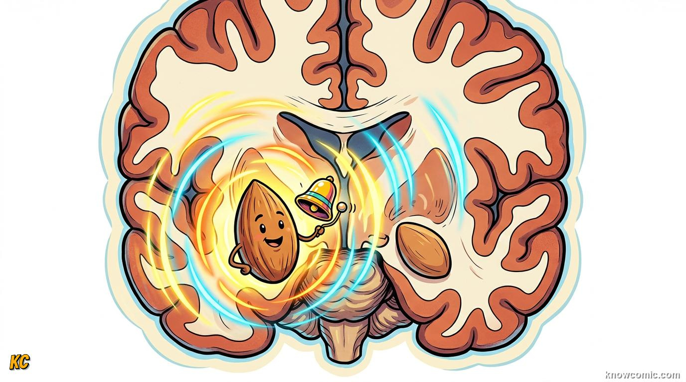 Person startled by sudden danger as the brain amygdala triggers an instant fear response