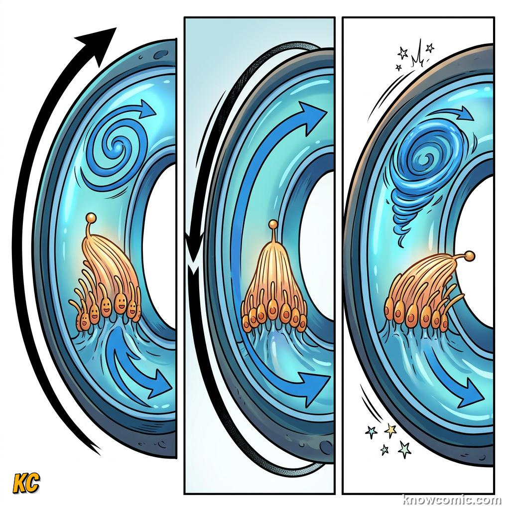 Eyes watching horizon while feet and inner ear send balance clues