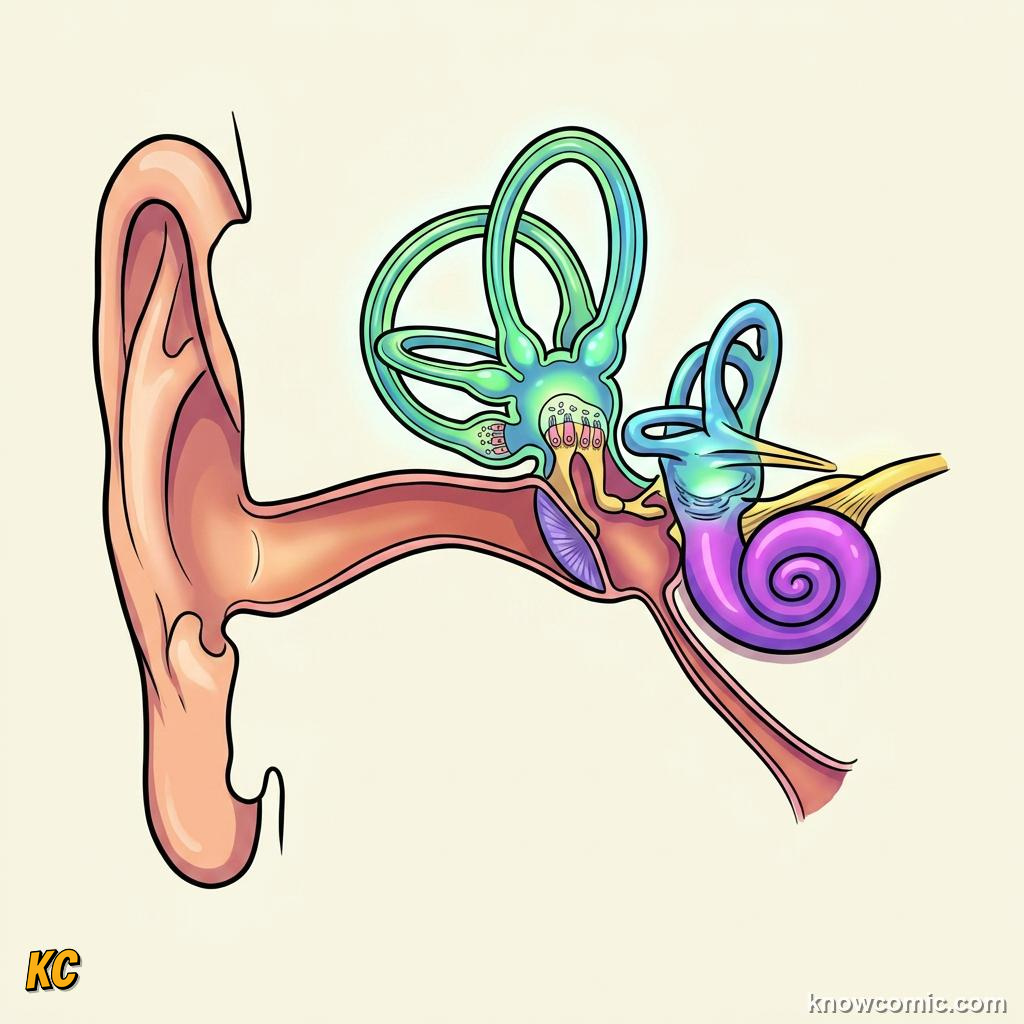 Inner ear vestibular organs beside cochlea detecting head motion
