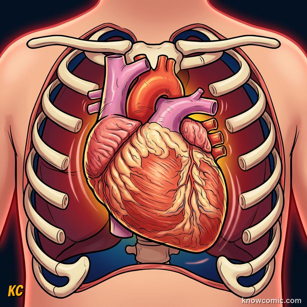 Heart muscle fibres contracting in a wave to squeeze blood forward