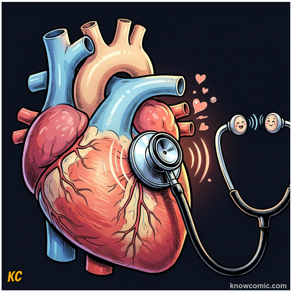Child holding fist next to heart diagram showing similar size