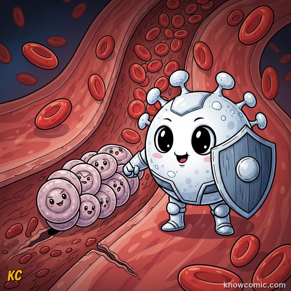 White blood cells fighting infection while platelets clot to heal wounds