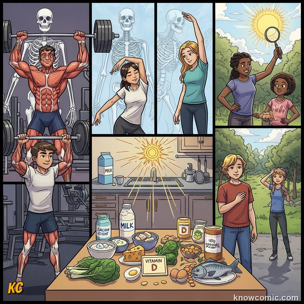 Bone and muscle health habits: calcium, weight-bearing exercise, and rest