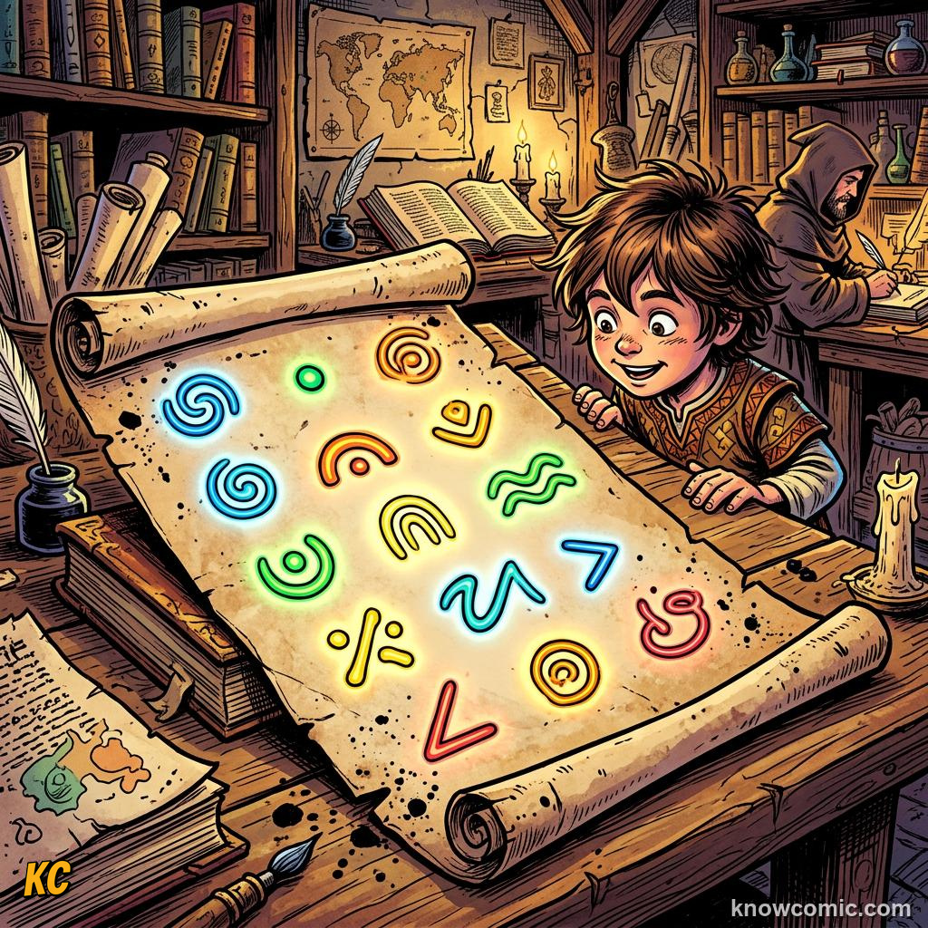 Origin of Writing comic panel showing sound signs