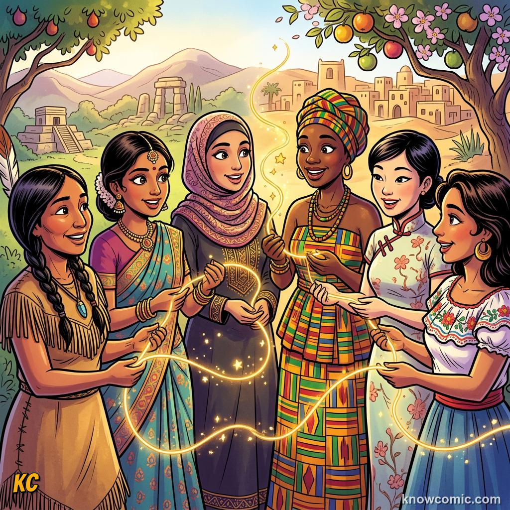 Sanskrit and Language Families comic panel showing matching words