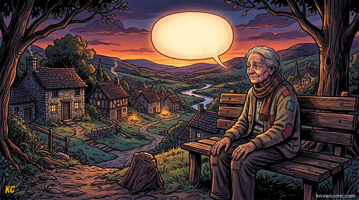 Dying Languages comic panel: the last speaker, when one voice is left