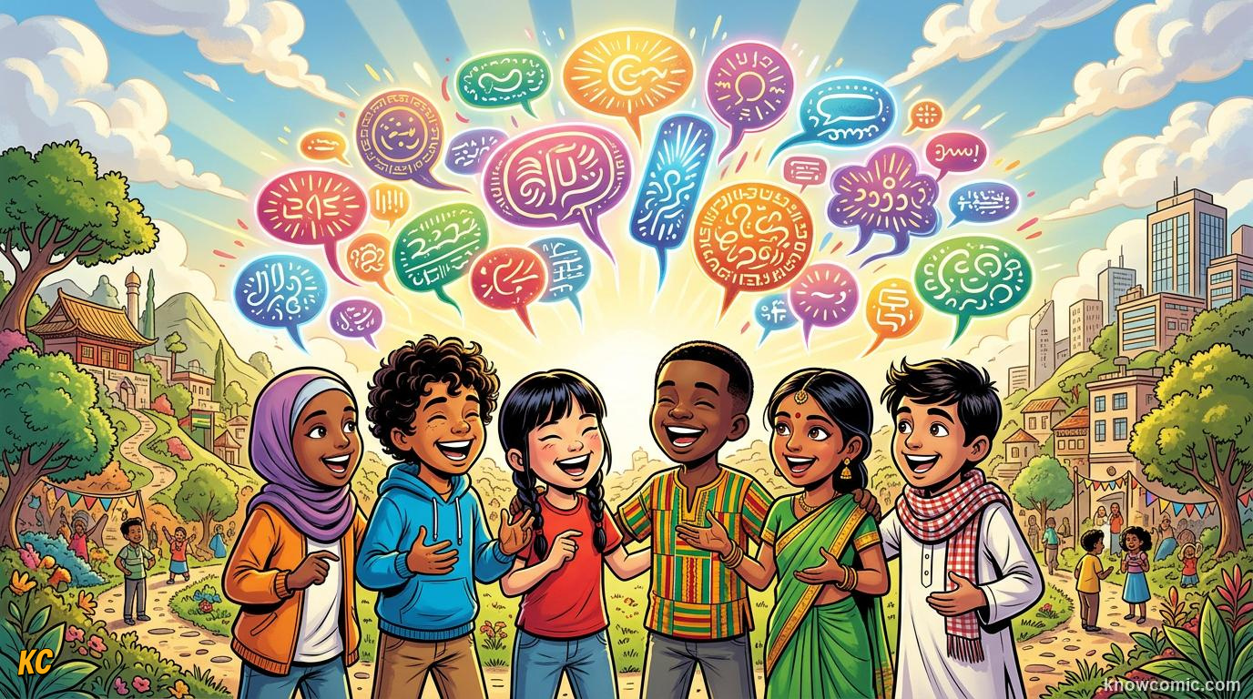 Dying Languages comic panel: you can help, keep the voices alive