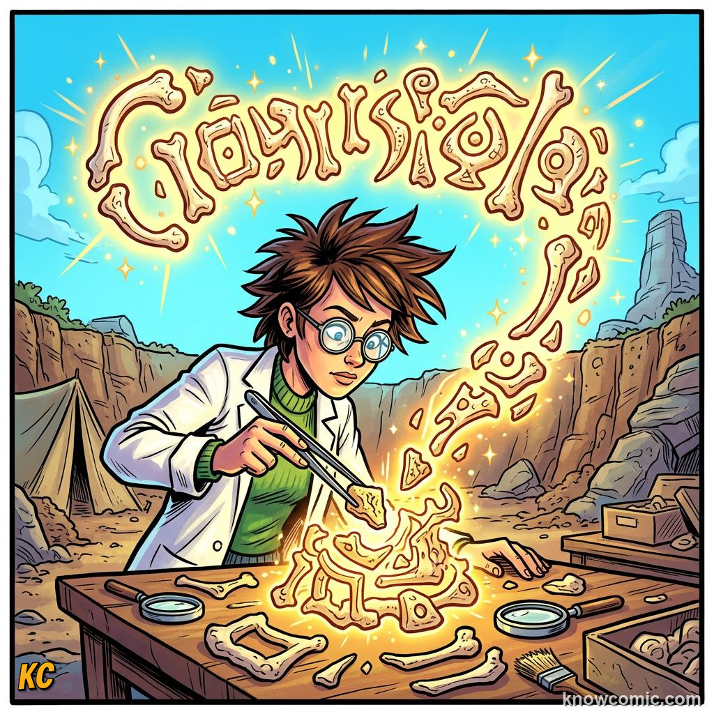 The World's First Words comic panel showing clever guesses