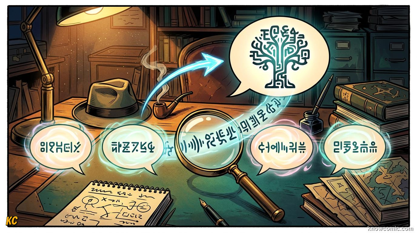 The World's First Words comic panel: how they do it, compare, spot, rebuild