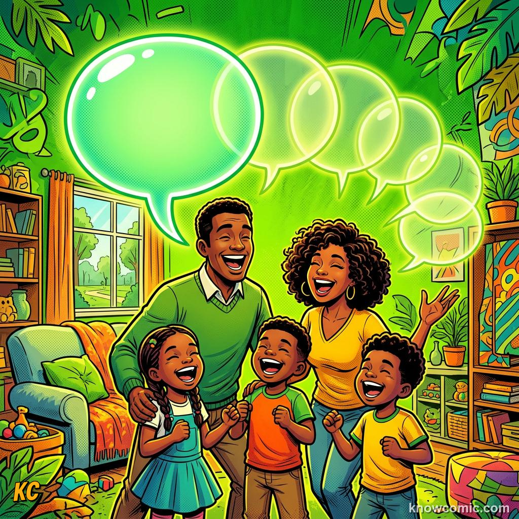 The World's First Words comic panel showing everyday wins