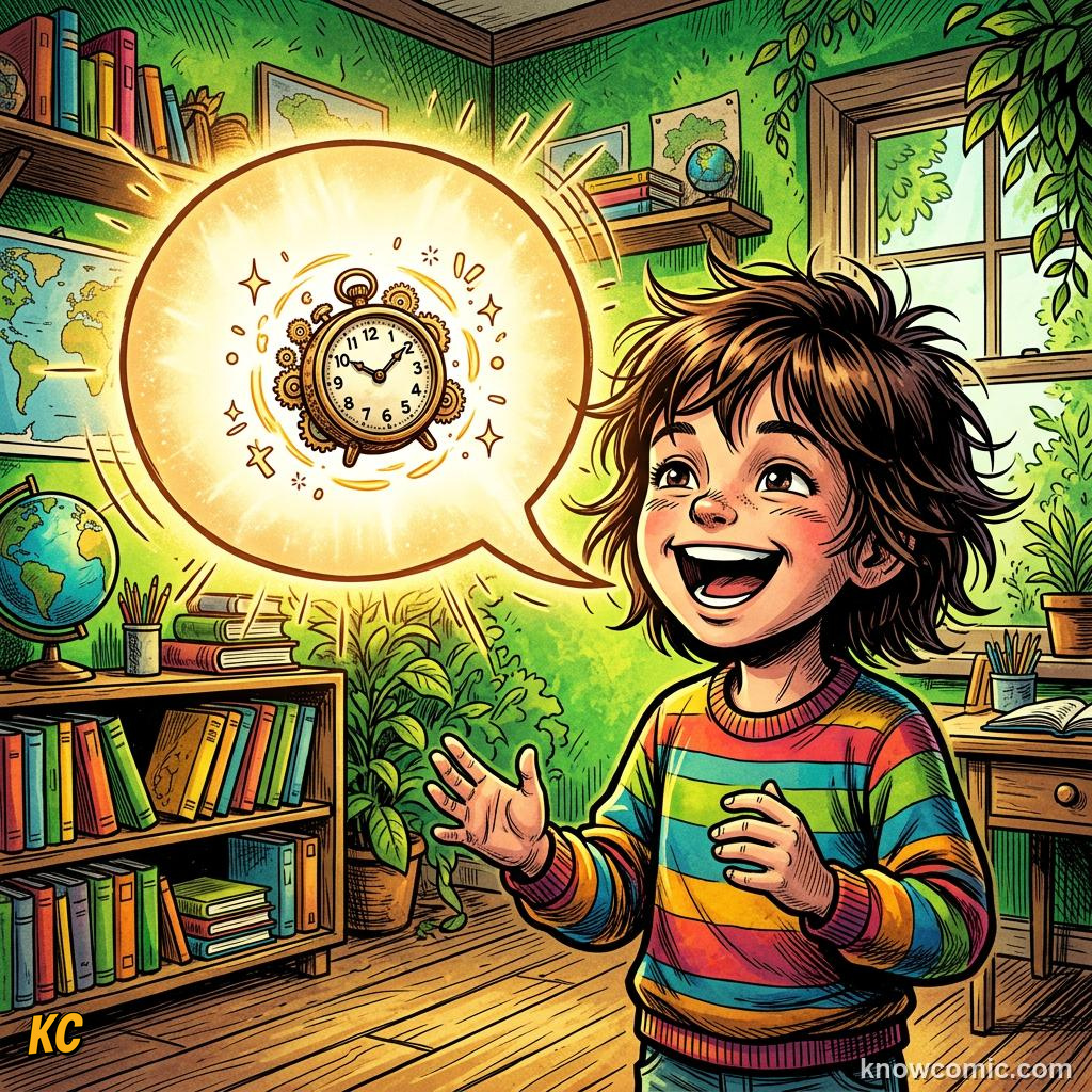 The World's First Words comic panel showing word power