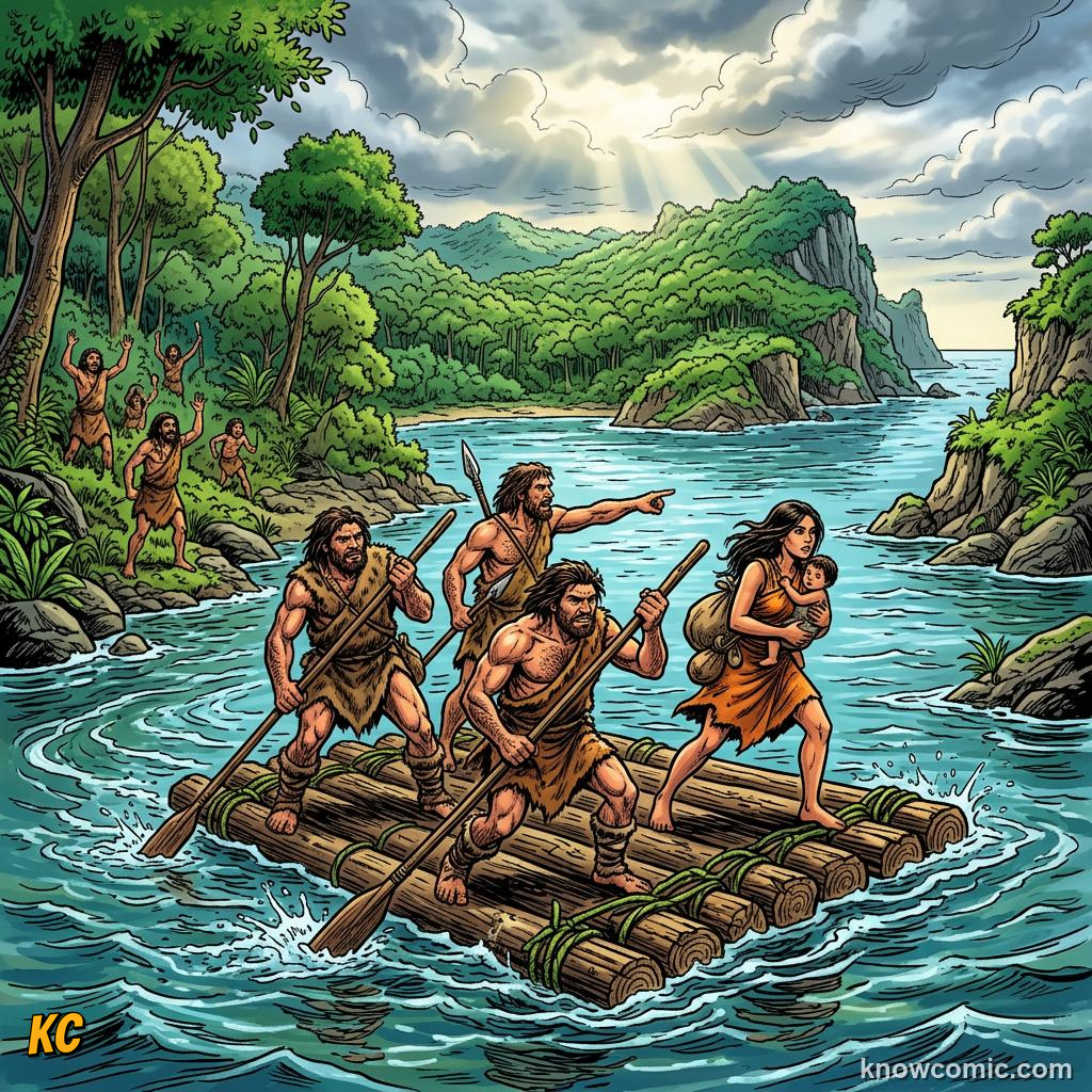 Homo Erectus Speech comic panel showing big journeys