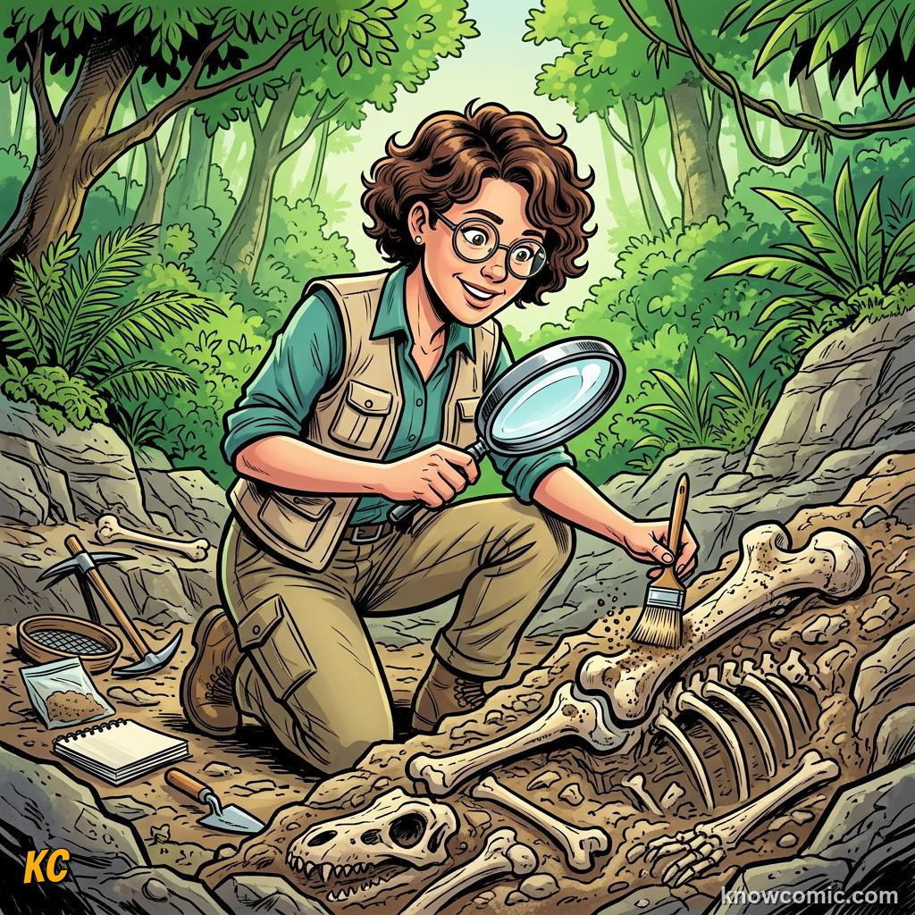 Homo Erectus Speech comic panel showing keep digging