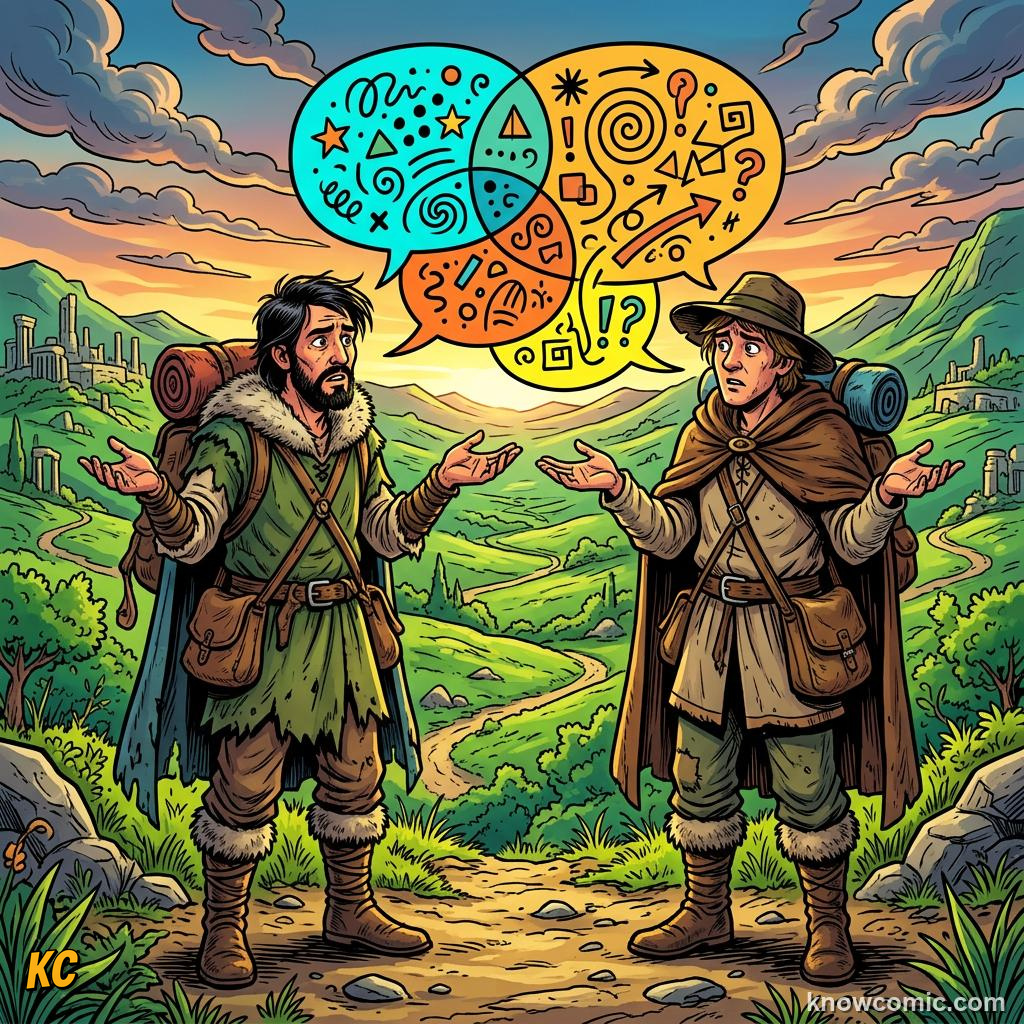 The Tower of Babel Myth comic panel showing a real puzzle