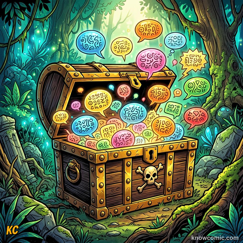 The Tower of Babel Myth comic panel showing a treasure