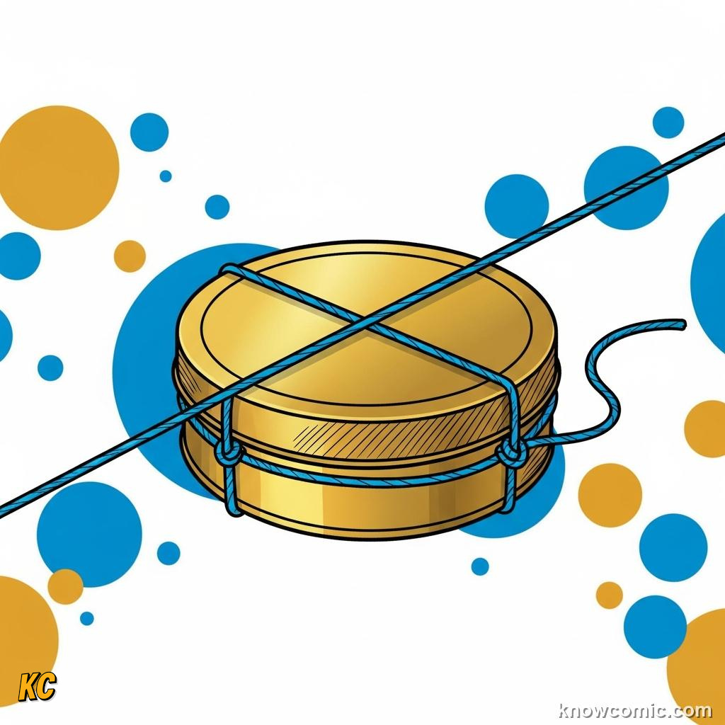 Child wrapping a string around a circular jar lid to measure its circumference