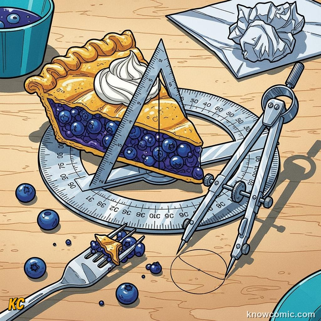 Baked pie with the pi symbol on top illustrating the famous pi and pie pun