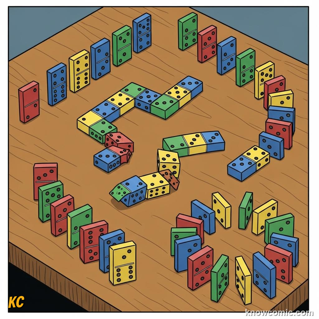 Objects rearranged to show three plus four is the same as four plus three