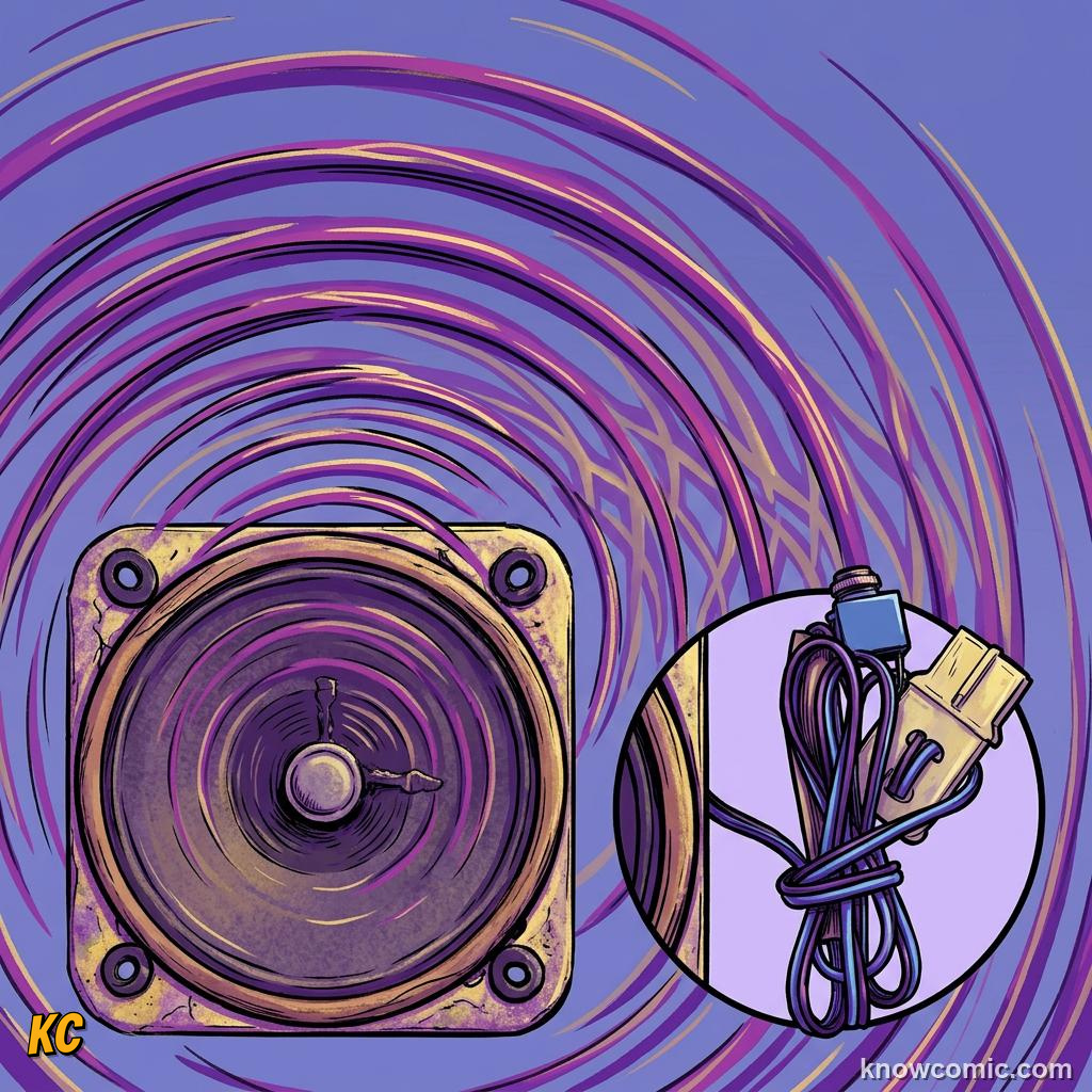 Comic illustration: sound in air, water, and solids