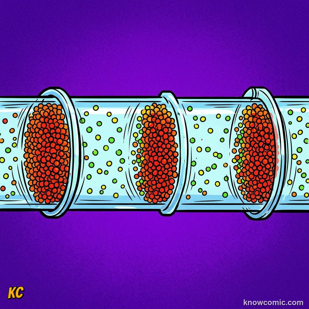 Comic illustration: longitudinal sound wave pattern