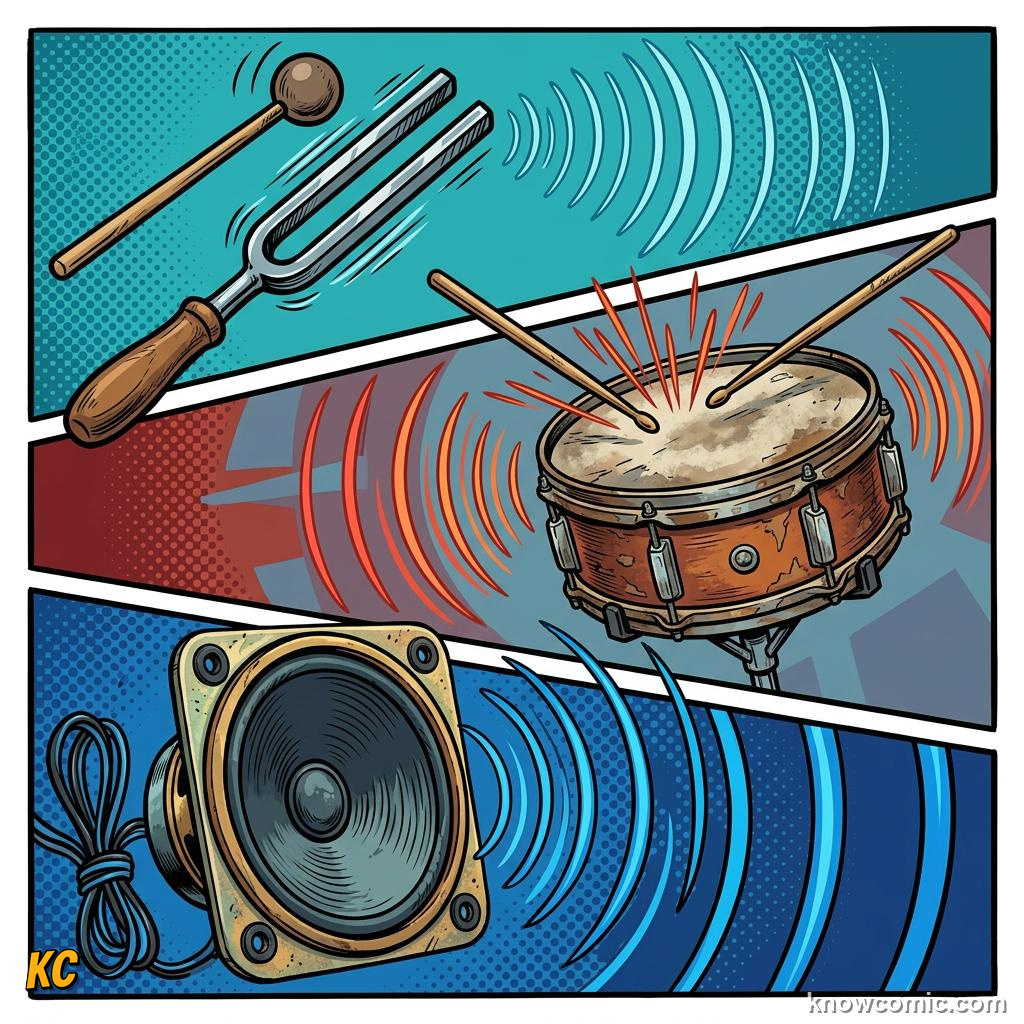 Comic illustration: key facts about sound waves