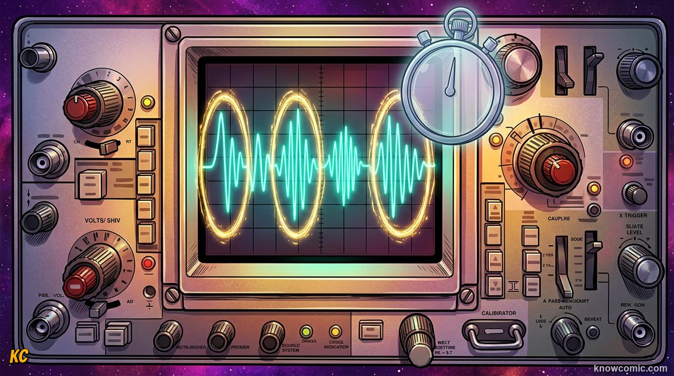 Comic illustration: counting vibration cycles in a sound wave