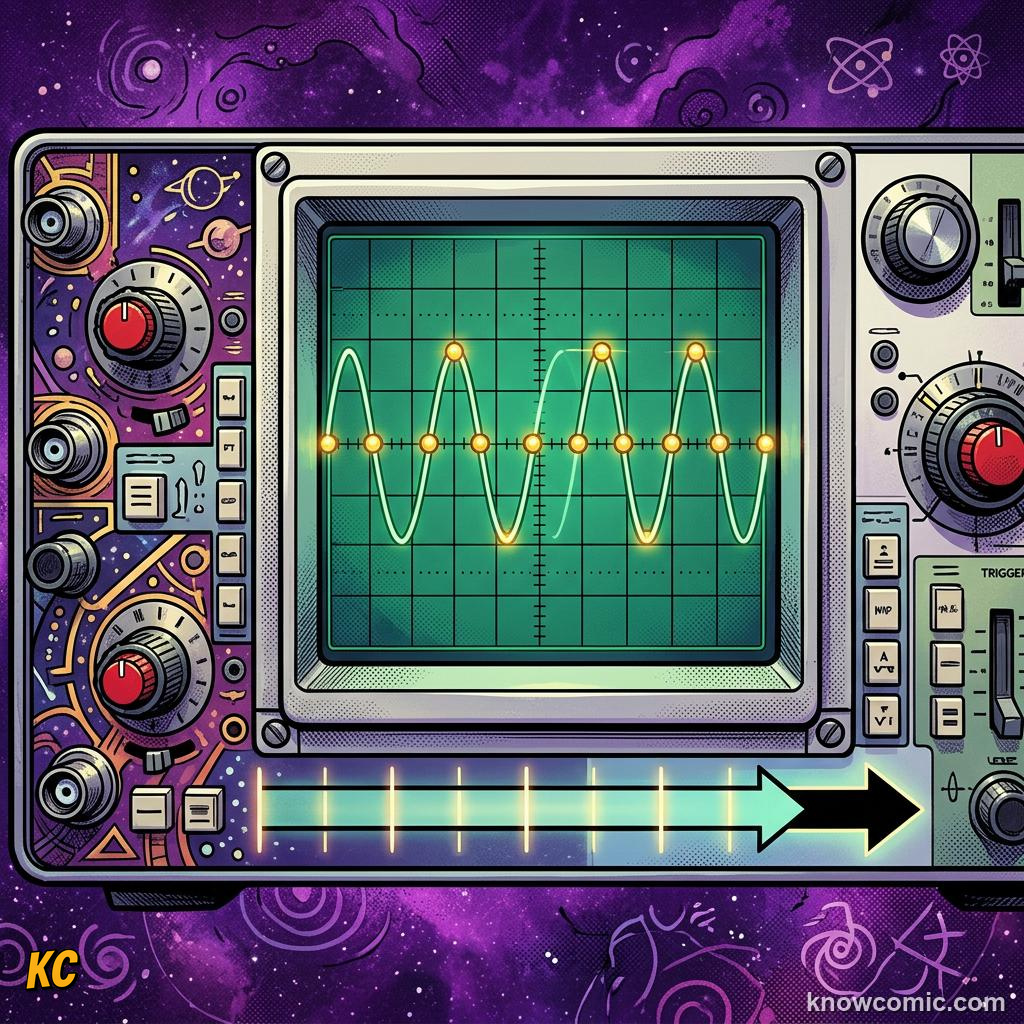 Comic illustration: counting vibration cycles within one second