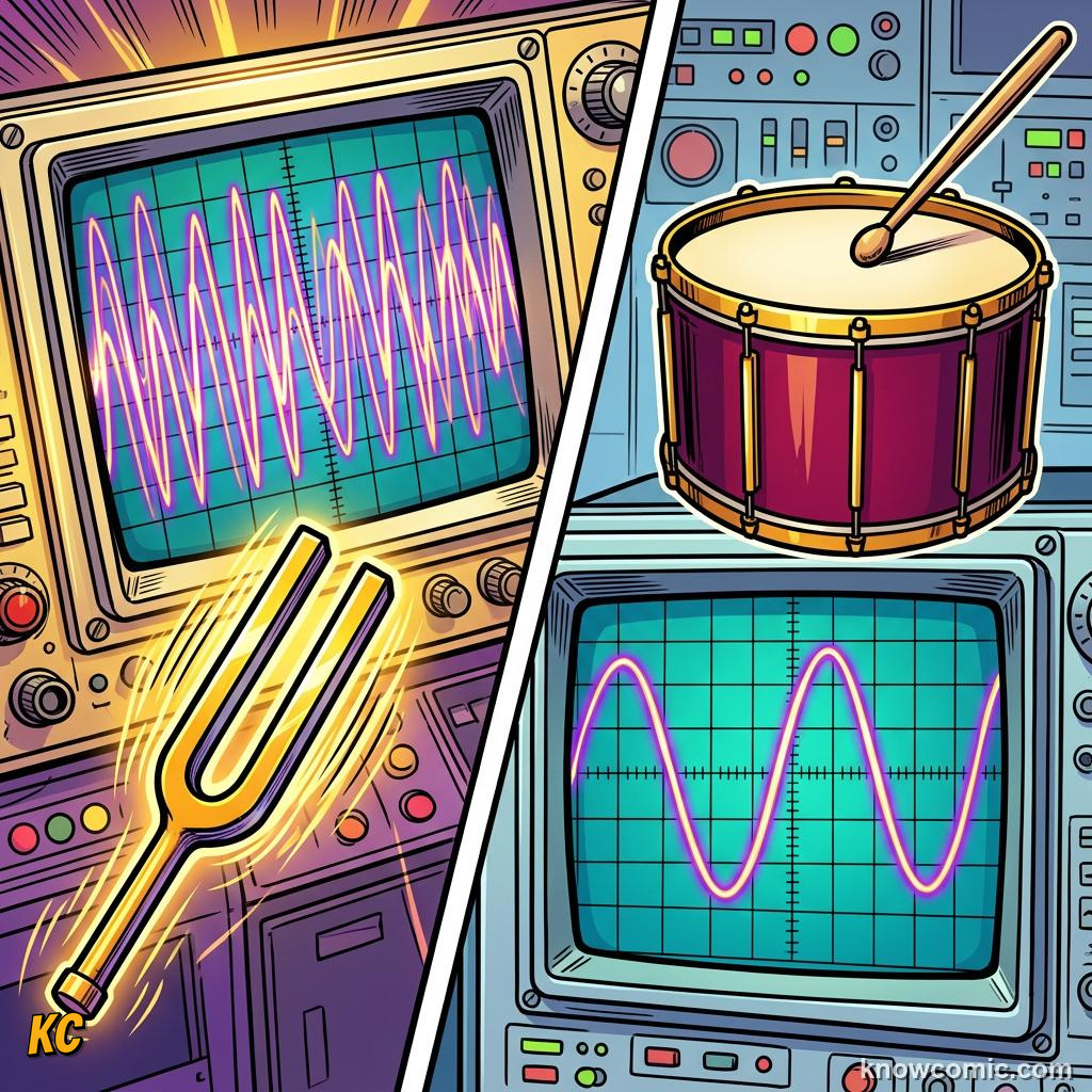 Comic illustration: key facts about frequency, hertz, and pitch