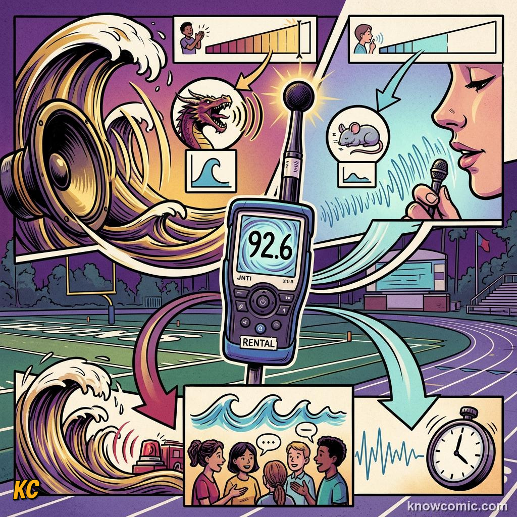 Comic illustration: key facts about amplitude, decibels, and volume