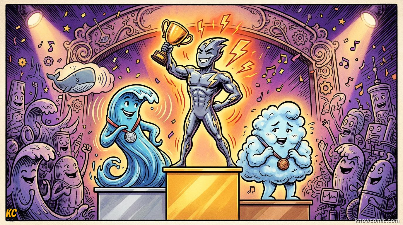 Comic illustration: speed of sound recap across different materials