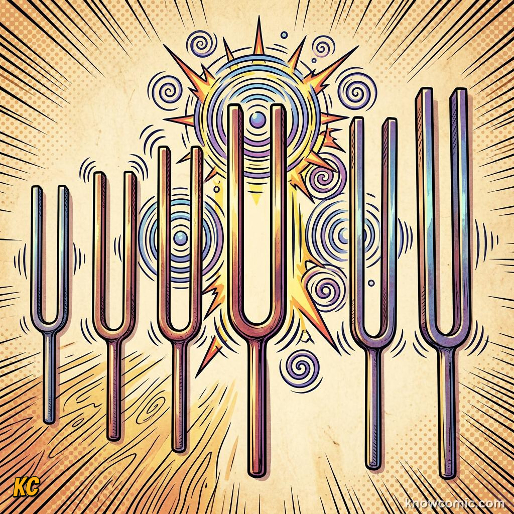 Comic illustration: key facts about resonance natural frequency and amplification