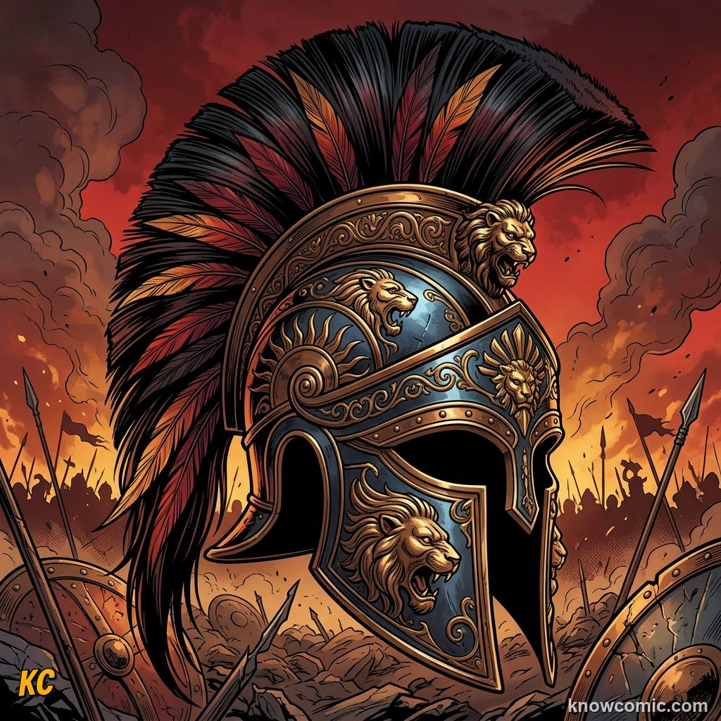 Comic panel about ares & hephaestus: Very Different Strengths, Ares, educational kids illustration