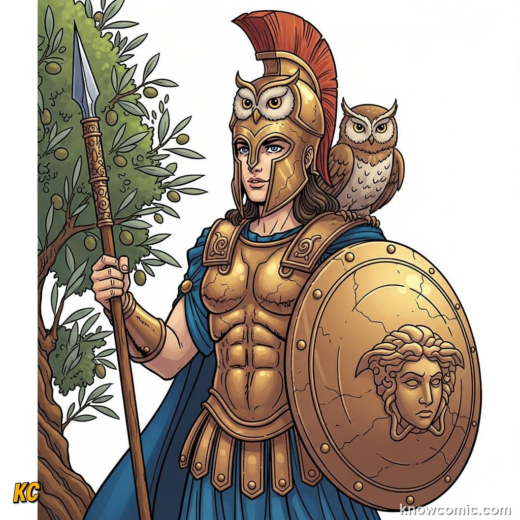 Athena offering Paris wisdom and skill in battle as her bribe