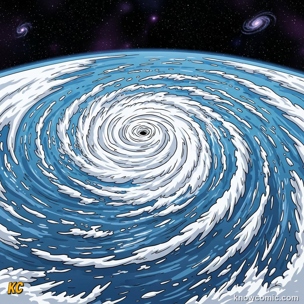 A hurricane drawing energy from the warm surface layer of the tropical ocean below
