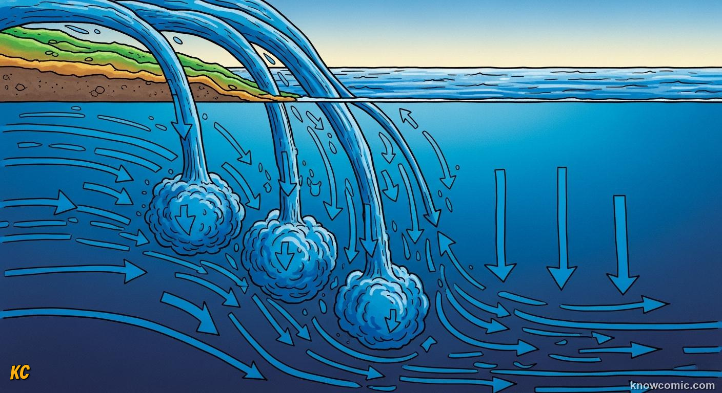 Global thermohaline conveyor belt linking warm surface and cold deep ocean pathways