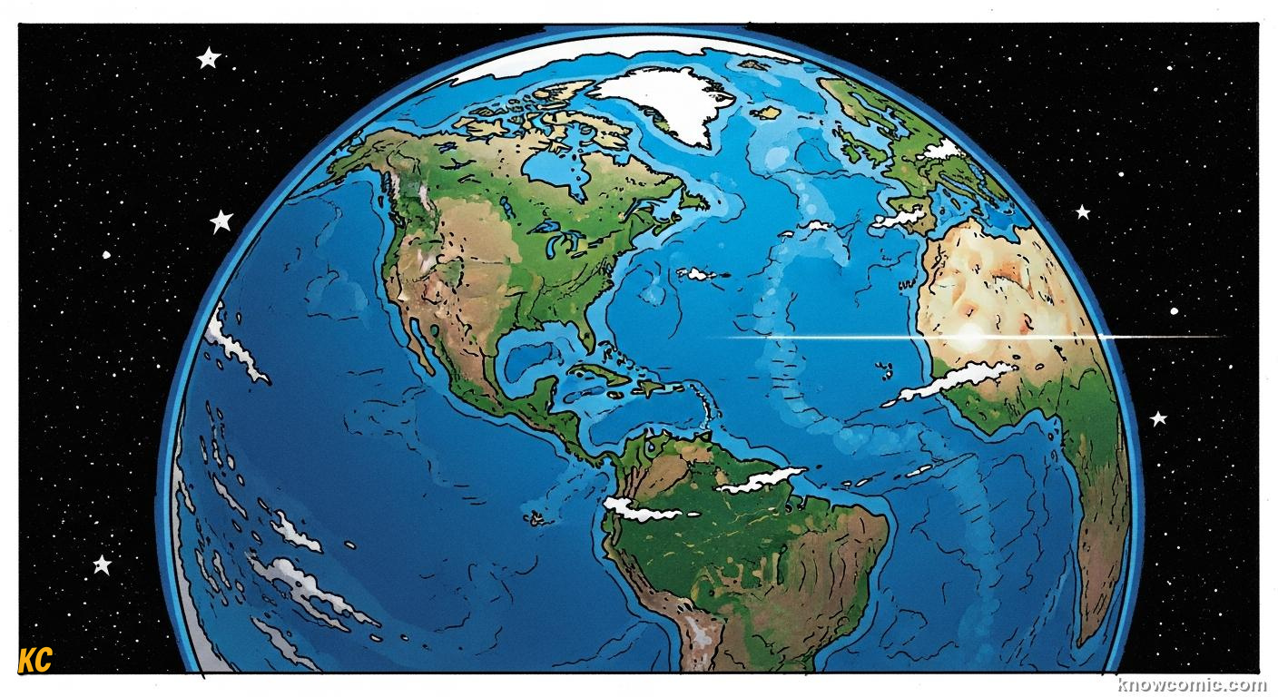 Blue marble view of Earth from space showing mostly ocean covering the planet surface