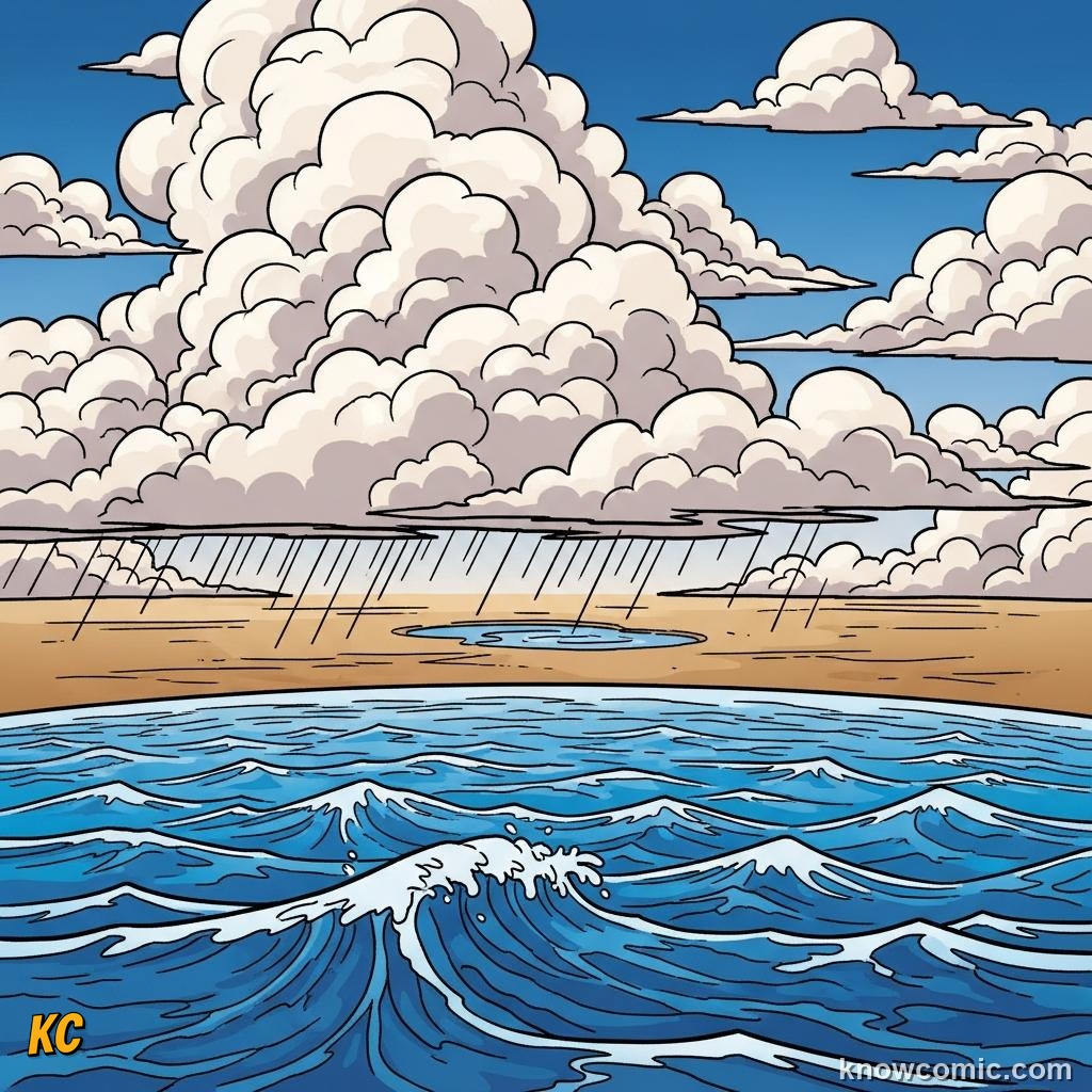 Clouds in the atmosphere holding the smallest mass fraction of Earth's water cycle