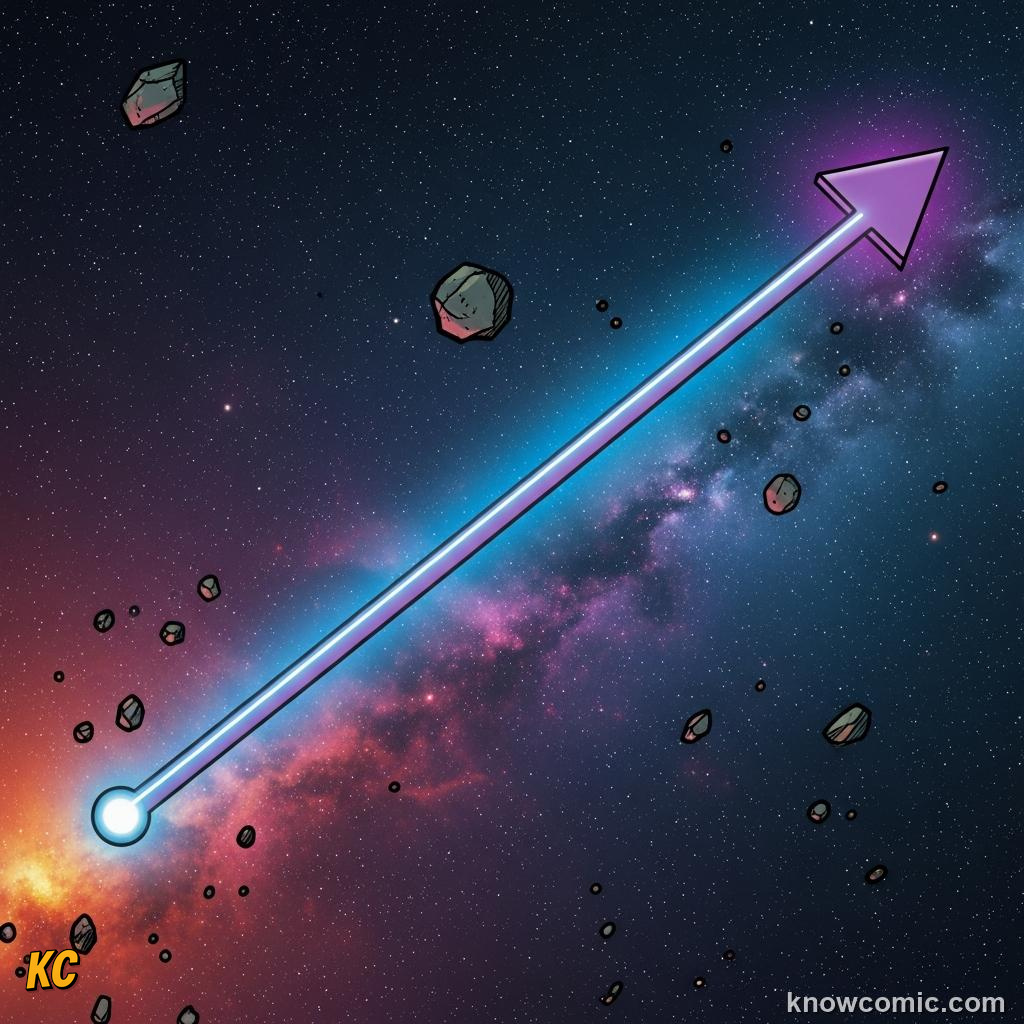 Comic illustration: DISTANCE = SCALAR