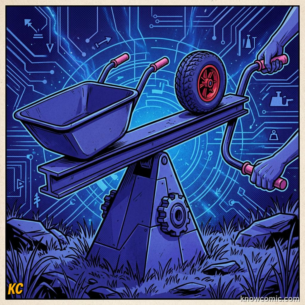 Comic illustration of a fulcrum pivot point