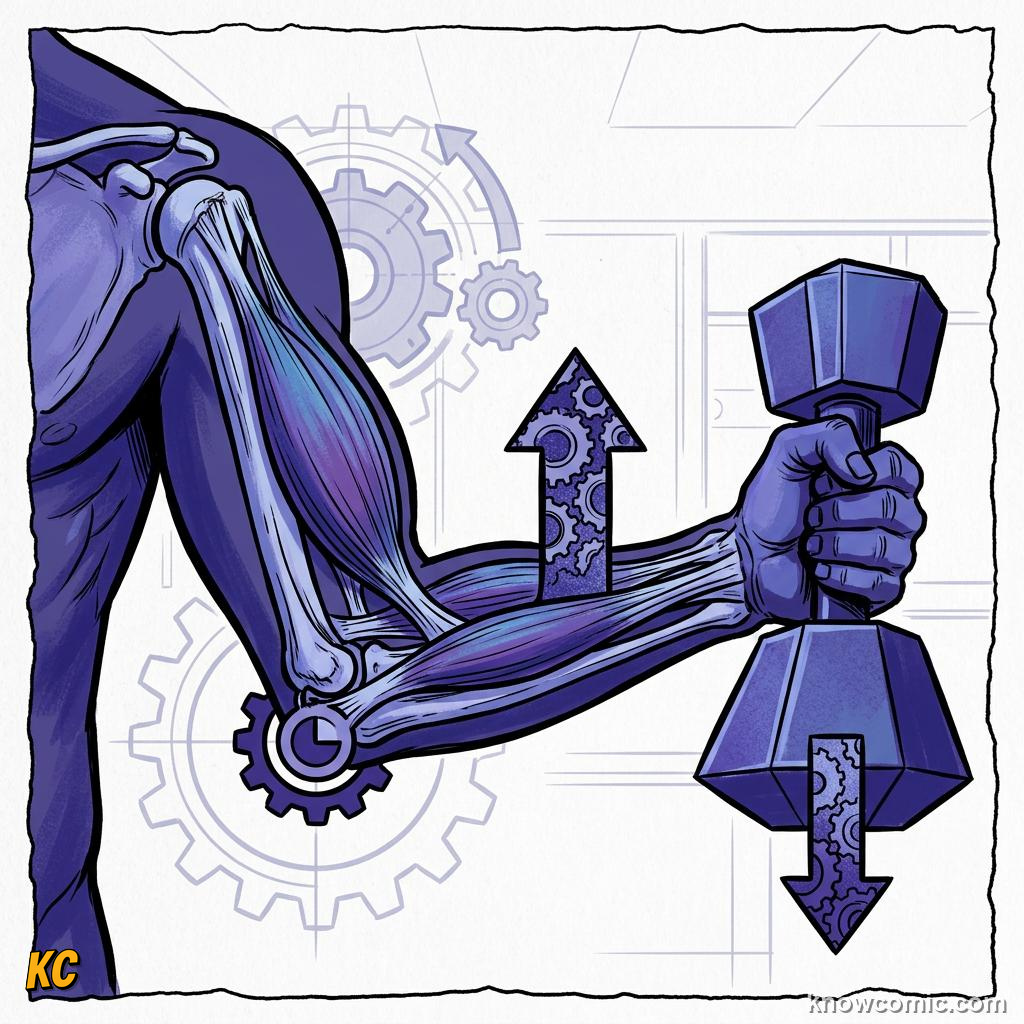 Comic illustration of mechanical advantage on a lever