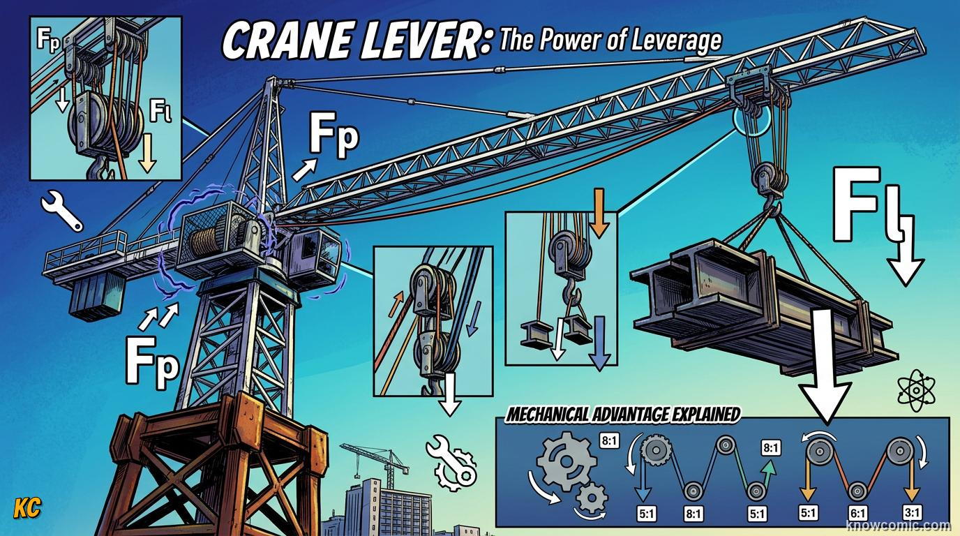 Comic illustration of third-class levers like tweezers and arms