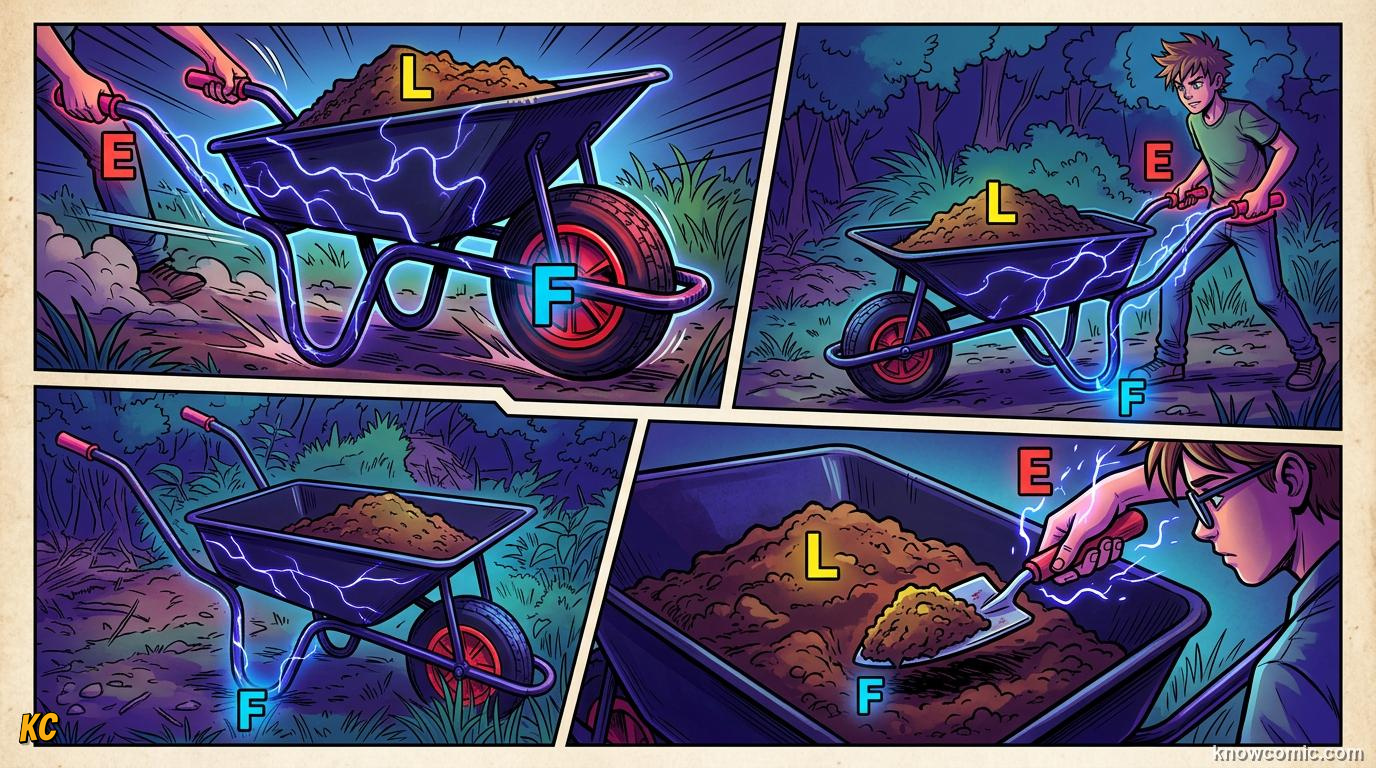 Comic illustration of a construction crane using torque