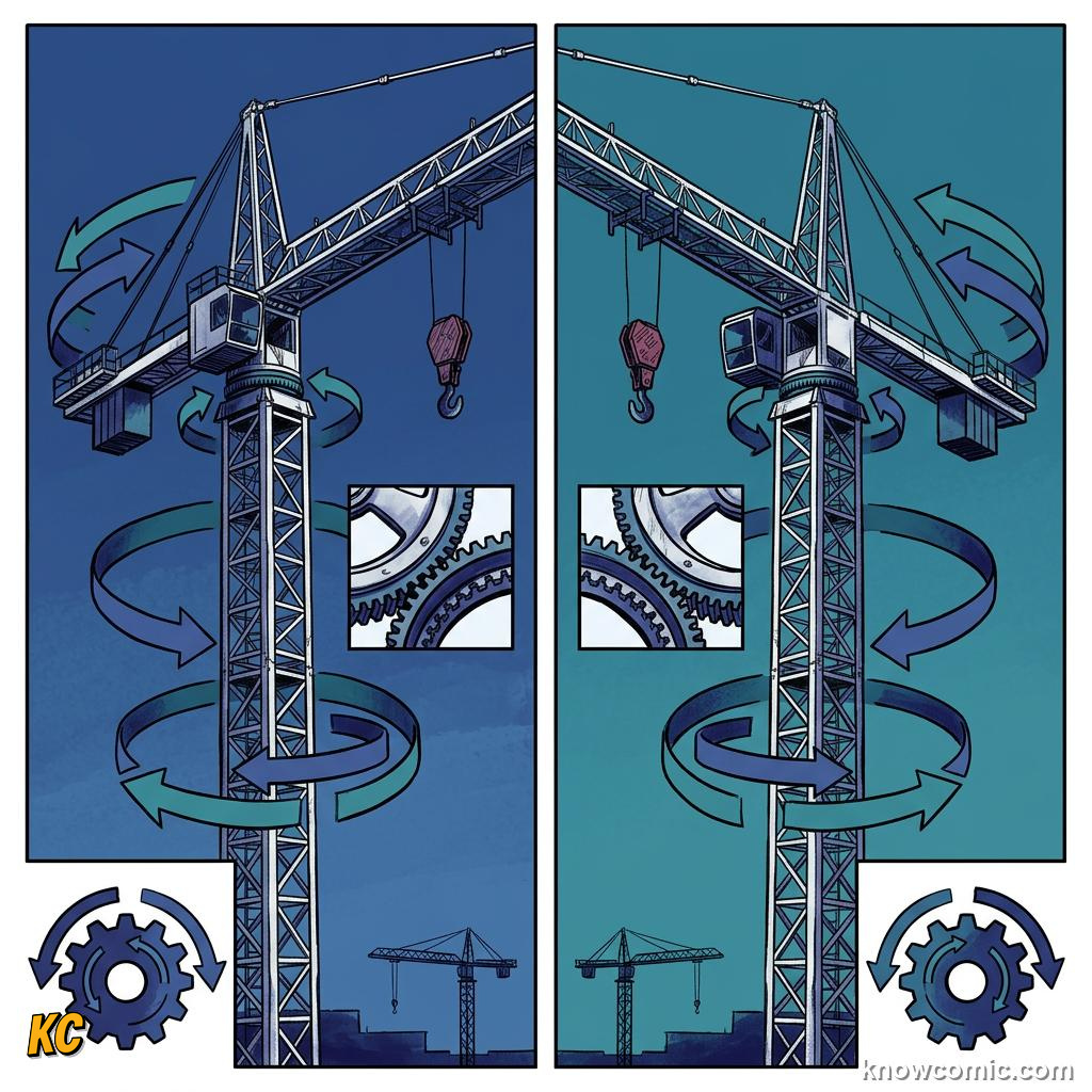 Comic illustration of torque turning a car wheel