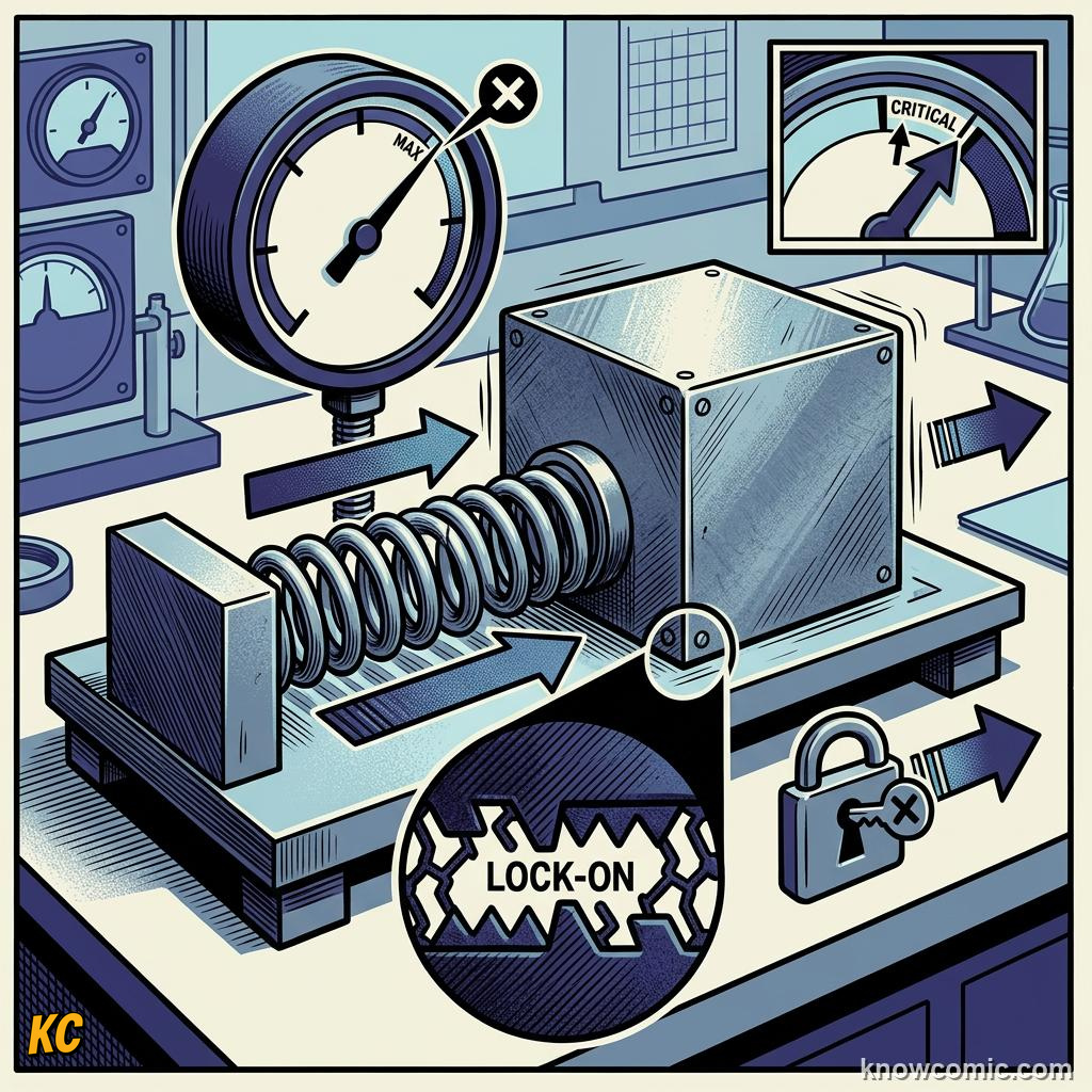 Comic illustration of normal force pressing surfaces together