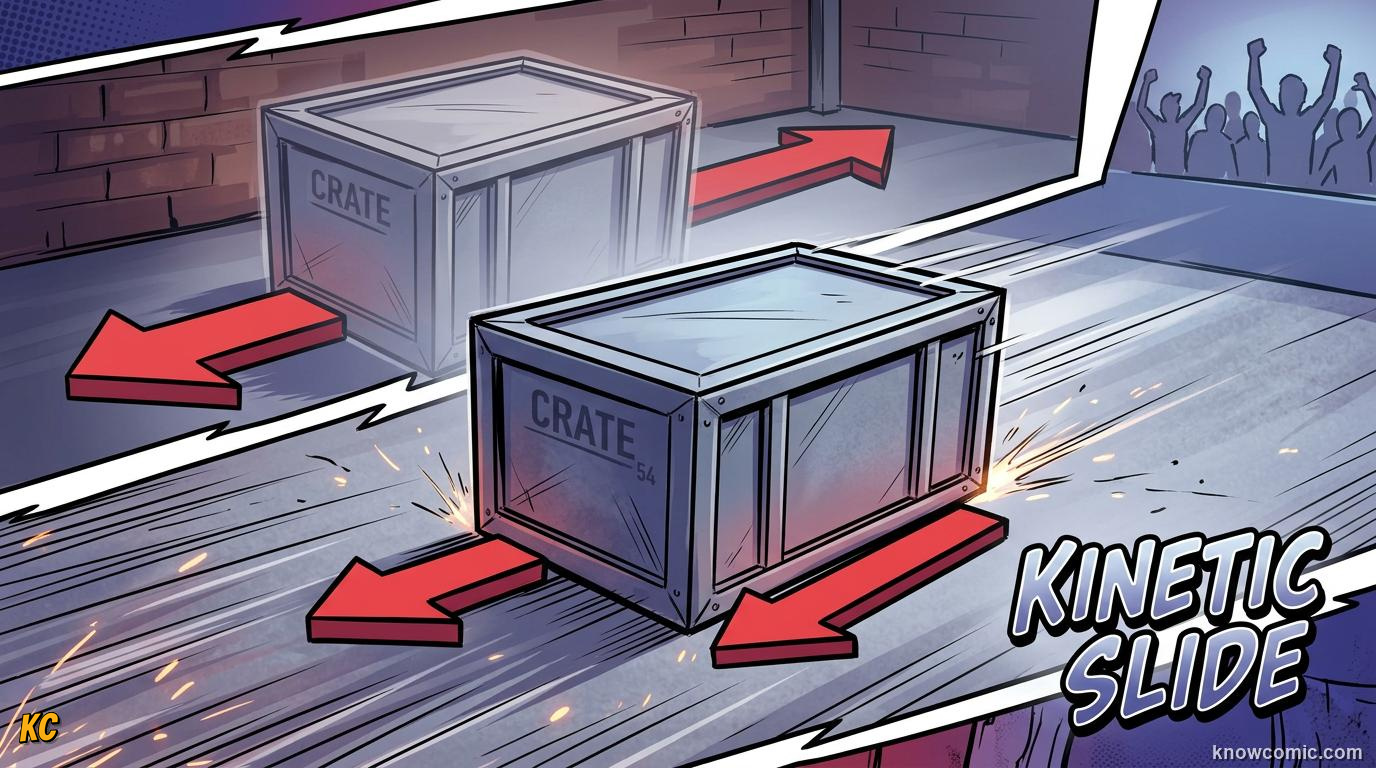 Comic illustration comparing static and kinetic friction