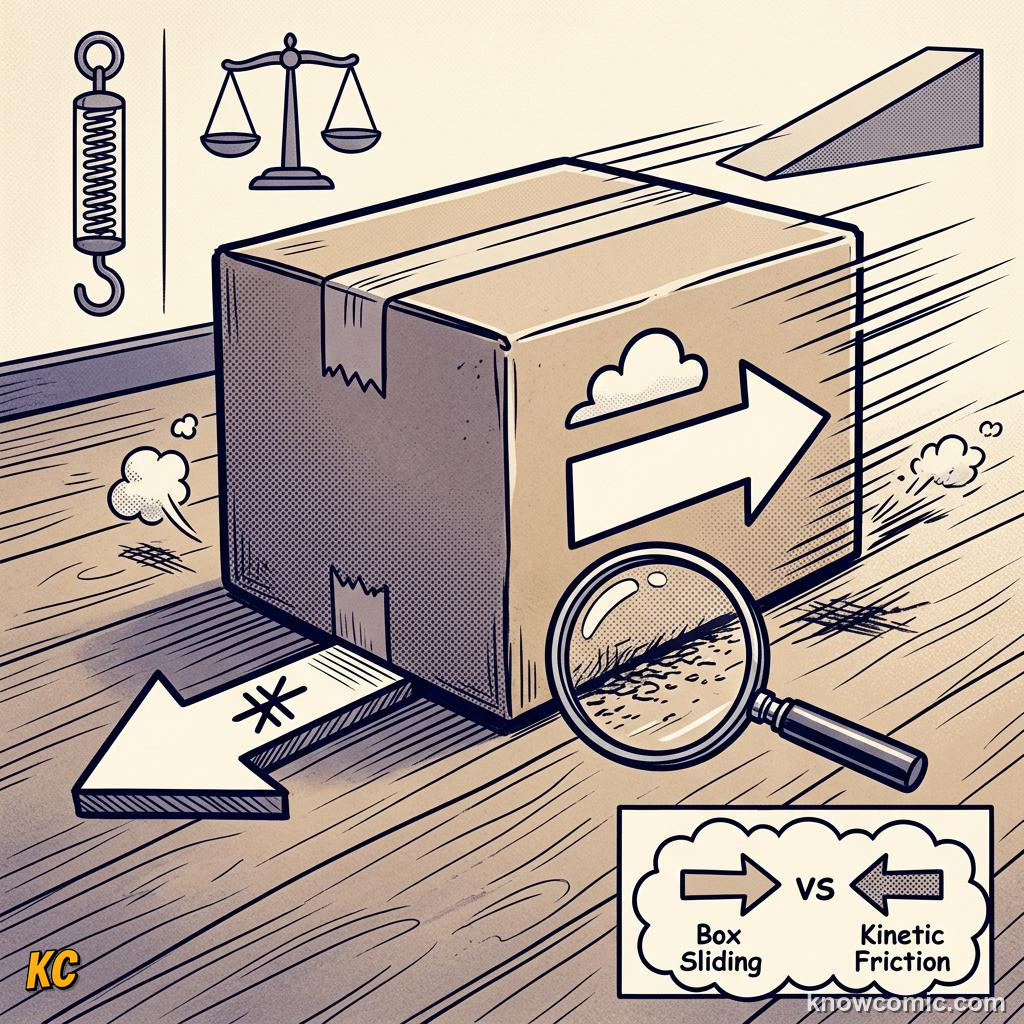 Comic illustration of friction generating heat