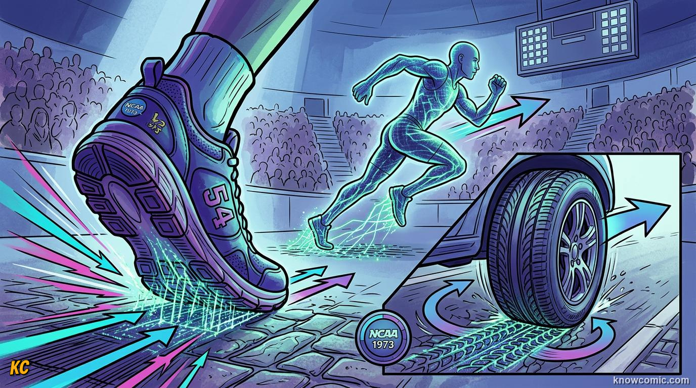 Comic illustration of friction in sports and daily life