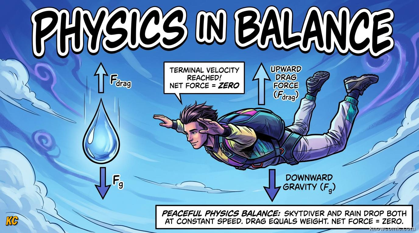 Comic illustration of drag engineering in parachutes and vehicles