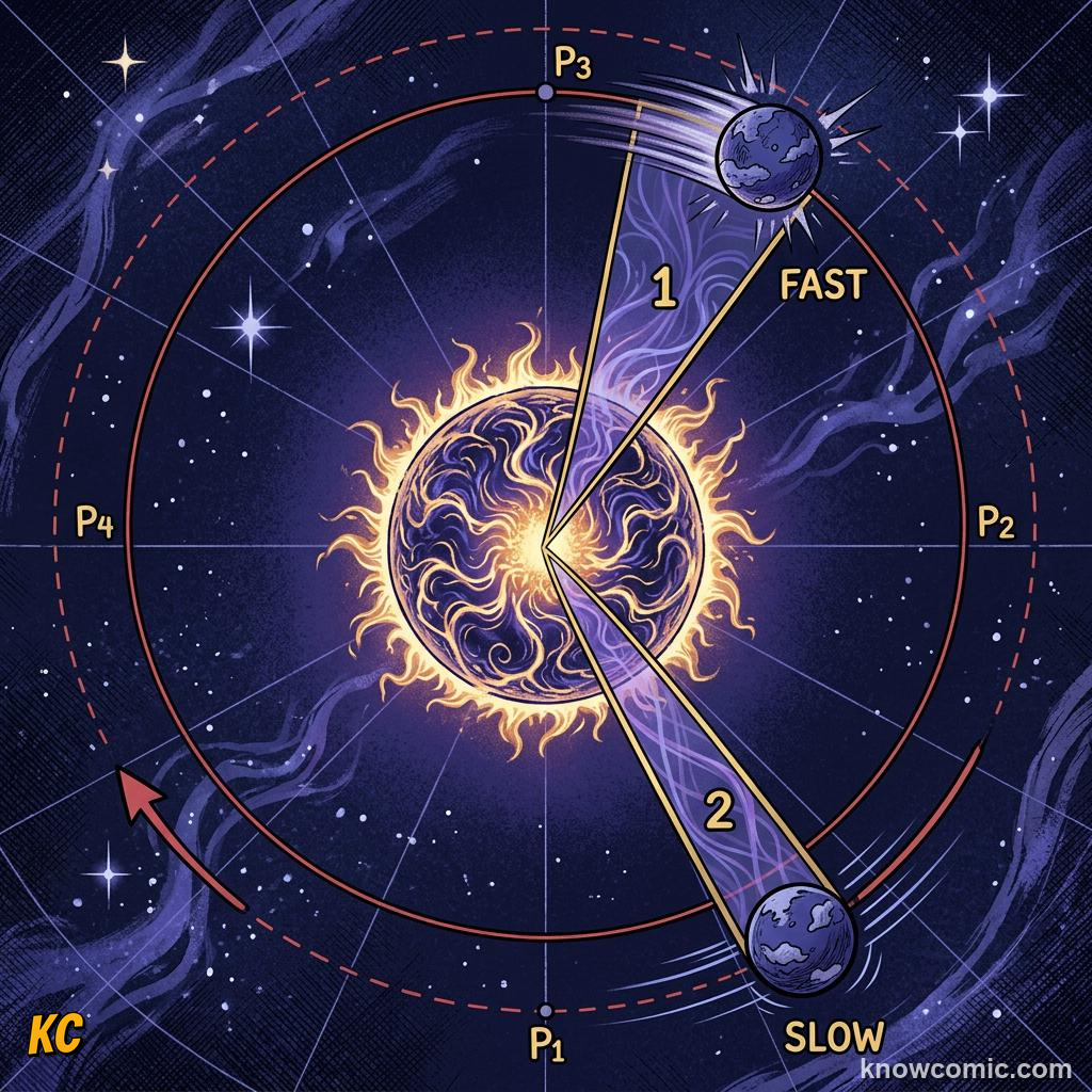 Comic illustration of Johannes Kepler publishing Astronomia Nova in 1609