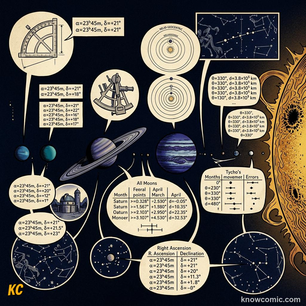 Comic illustration of equal areas swept by a planet in equal time intervals